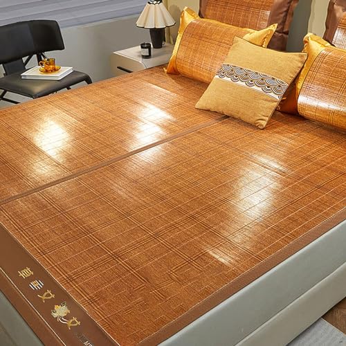 Kühlmattenmatratze, Rattan-Kühlmatte, Sommer-Bambus-Bettmatten-Matratzenauflage, Queen-Matratzenauflage(0.9 * 1.9m/2.9 * 6.2FT) von NHEISSCF