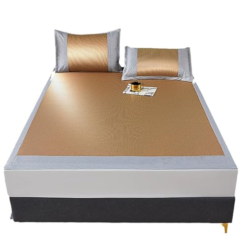Matratze Faltbare doppelseitige Rattan-Kühlmatte, Kühlmatratzenauflage, Sommerschlafmatte aus karbonisiertem Bambus,(90 * 200cm) von NHEISSCF