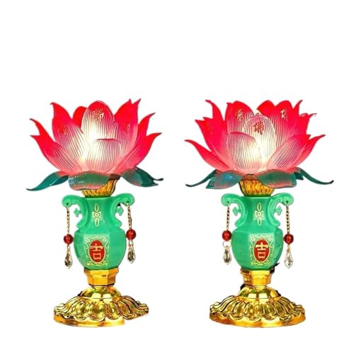 NHEISSCF Buddha Lotus Licht, 1Pairs Jade Vase LotLantern Buddha Lampe Elektrische Kerze Weihrauch Laternen Hause Dekoration NHEISSCF Buddha Lotus Licht, 1Pairs Jade Vase LotLantern Buddha Lampe Elektrische Kerze Weihrauch Laternen Hause Dekoration von NHEISSCF