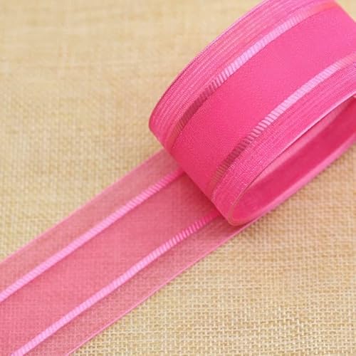 Organzabänder, Organzaband, gestreift, 38 mm x 1 m, mehrfarbig(Rose) von NHEISSCF