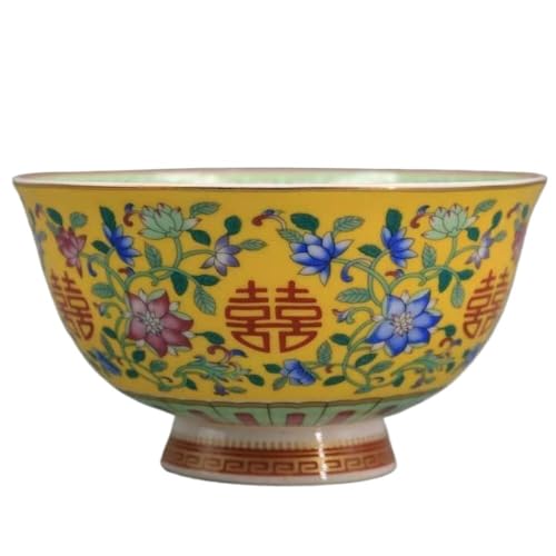 Retro-Keramikschalen, 11,7 cm große chinesische Porzellanschale mit handbemaltem Muster von Famille Rose von NHEISSCF