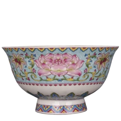 Retro-Keramikschalen, 12,2 cm chinesische Famille Rose Porzellanglasur Schüssel mit Lotusmuster von NHEISSCF