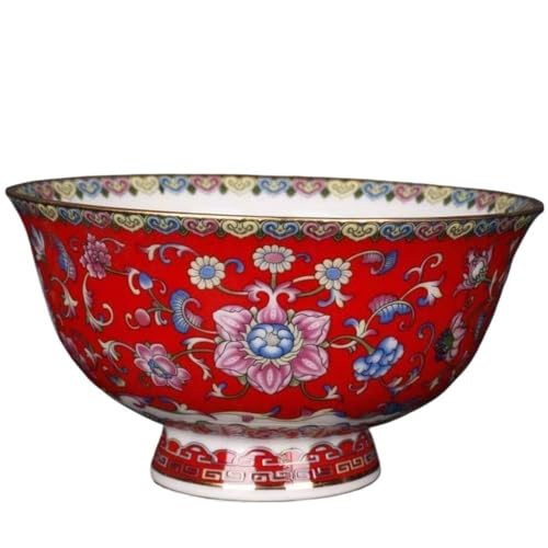 Retro-Keramikschalen, 12 cm Chinesische Famille Rose Porzellan Blumen Muster Schüssel Dekorieren von NHEISSCF