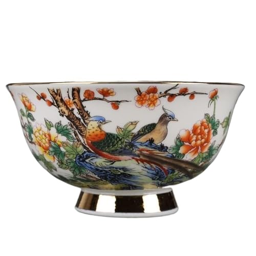 Retro-Keramikschalen, 13 cm 5 Zoll Qing-Dynastie Yongzheng Emaille Farbe Pfingstrose Muster Schüssel Porzellan Sammlung von NHEISSCF