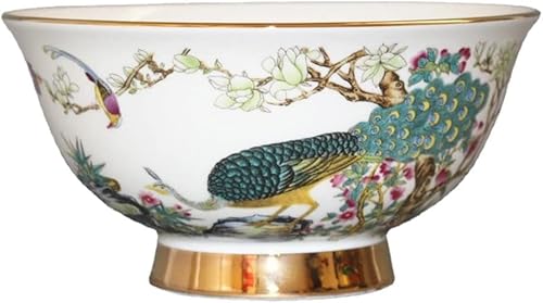 Retro-Keramikschalen, 15,5 cm 6,1 Zoll Tracing Gold Pastell Pfau Schale Porzellan Kollektion von NHEISSCF