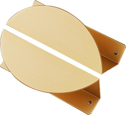 Retro halbrunder Griff, 2 Stück Halbkreis-Schubladengriffe, unsichtbare Schrankgriffe, Schrank- und Kleiderschrankknöpfe aus Aluminiumlegierung(Gold,110mm) von NHEISSCF