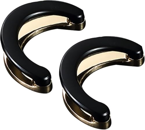 Retro halbrunder Griff, 2 Stück Halbkreis-Schubladengriffe, unsichtbare Schrankgriffe, Schrank- und Kleiderschrankknöpfe aus Aluminiumlegierung mit Schrauben(Gold,Hole distance 32mm) von NHEISSCF