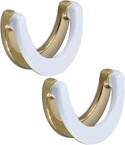 Retro halbrunder Griff, 2 Stück Halbkreis-Schubladengriffe, unsichtbare Schrankgriffe, Schrank- und Kleiderschrankknöpfe aus Aluminiumlegierung mit Schrauben(White,Hole distance 32mm) von NHEISSCF