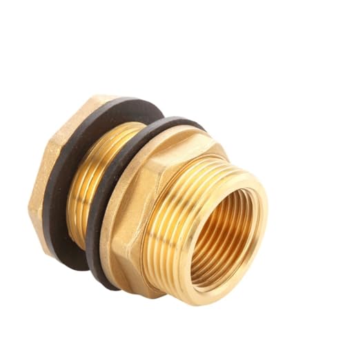 Rohrverbinder, Schottverschraubung Anschlussstück Tank Wasserschlauch Regen Gewinde Messing Adapter einzelnes Außenfilament(OD 20mm) von NHEISSCF