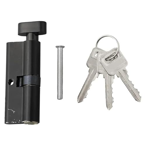 Schließzylinder, Innentürschließzylinder Universal-Türschließzylinder mit 3 Schlüsseln 70 mm * 29 mm Türbeschläge Heimwerker-Türzylinder(Black) von NHEISSCF