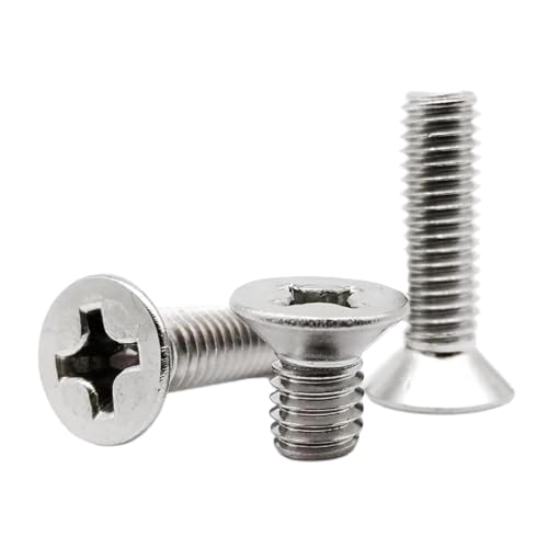 Schrauben, Edelstahlschrauben, M1-M4 Edelstahl-Kreuzschlitzschrauben mit Senkkopf, 25 Stück(M2.5x40mm) von NHEISSCF