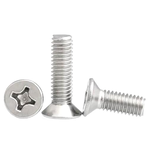 Schrauben, Edelstahlschrauben, M1-M6 Edelstahl-Kreuzschlitzschrauben mit Senkkopf, 10 Stück(M3x25mm) von NHEISSCF