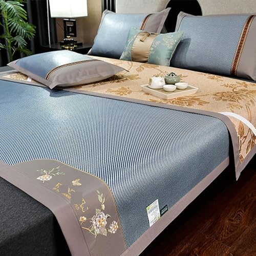 Summer Bamboo Bed Mat Mattress Topper,Cooling Mattress Topper Pad,Breathable Smooth Wear Bed Sheet(180 * 200cm) von NHEISSCF