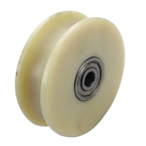 V-Nut-Rad, Schiebetorrollen, 1PC U/V Nut Rad D:80mm D:100mm Nylon Stumm Schiebe Pulley Tür Lager Stahl Schiene Räder(100mm U) von NHEISSCF