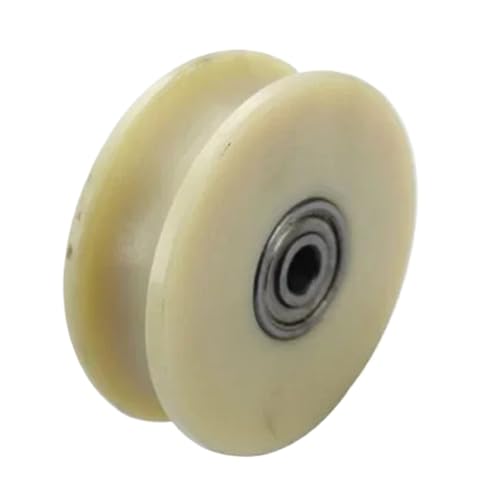 V-Nut-Rad, Schiebetorrollen, 1PC U/V Nut Rad D:80mm D:100mm Nylon Stumm Schiebe Pulley Tür Lager Stahl Schiene Räder(100mm V) von NHEISSCF