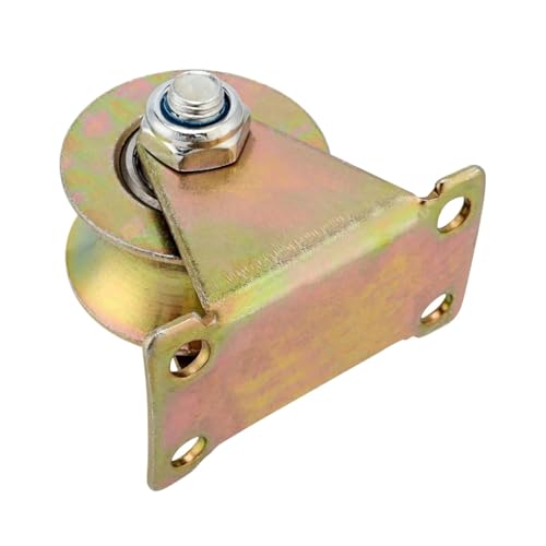V-Nut-Rad, Schiebetorrollen, 6PC 2 Zoll U Nut Rad Pulley Stahl Starre Caster mit Halterung Schiebe Tor Rollen for Invertiert(2 inch type-H) von NHEISSCF