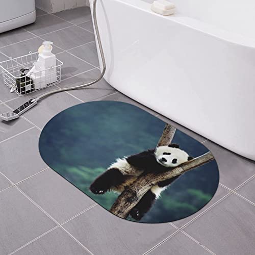 NHGFVT Kieselgur Badematte, niedlicher Panda-Druck, rutschfeste Kieselgur, für Innendusche, Badewanne von NHGFVT