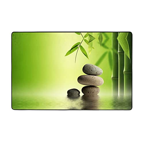 Zen Stone Spa Print Teppich, rutschfester Teppich für Wohnzimmer, Esszimmer, Schlafzimmer, Küche, 100 x 150 cm von NHGFVT