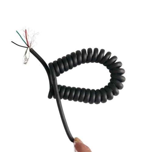 Drahthülse Kabelmuffen Spiral-Verlängerungskabel, 6-adrig, 22 Spiral-Teleskopdrähte, abgeschirmtes Kabel, dehnbar 1–12 Meter, matte Oberfläche, Federdraht-Spiralverlängerung von NHJSDLLMNZ