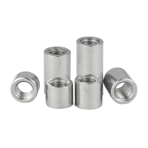 Mutter und Schraube 304 Edelstahl-Stabkupplung, runde Säulenverbindungskupplung, M2-M8, zylindrische Verbindung aus Edelstahl(10mmxM2.5x5mm) von NHJSDLLMNZ