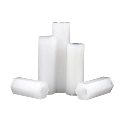 Mutter und Schraube 334 Edelstahl-Stabkupplung M2 M2.5 M3 M4 Sechskant-Nylon-Flachkopf, doppelt, 20 Stück(M2x15mm) von NHJSDLLMNZ