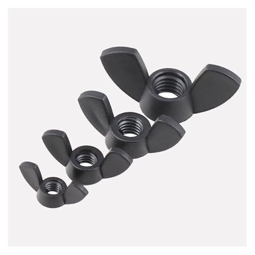 Mutter und Schraube 5 Stück M3 M4 M5 M6 M8 M10 M12 Schwarz/Weiß Nylon Handfest for Bolzencrew(Black,M4) von NHJSDLLMNZ