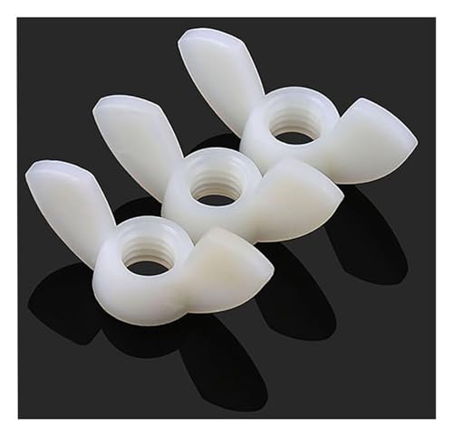 Mutter und Schraube 5 Stück M3 M4 M5 M6 M8 M10 M12 Schwarz/Weiß Nylon Handfest for Bolzencrew(White,M12) von NHJSDLLMNZ