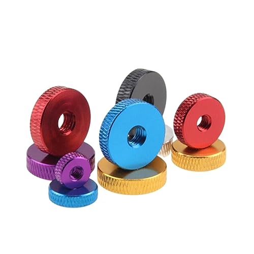 Mutter und Schraube Rändelmutter, 10 Stück M3 M4 M5 M50 Flache Rändelmutter aus Aluminiumlegierung Handmutter Schraube Abstandshalter Rändelmutter for Modell(Red,M3) von NHJSDLLMNZ
