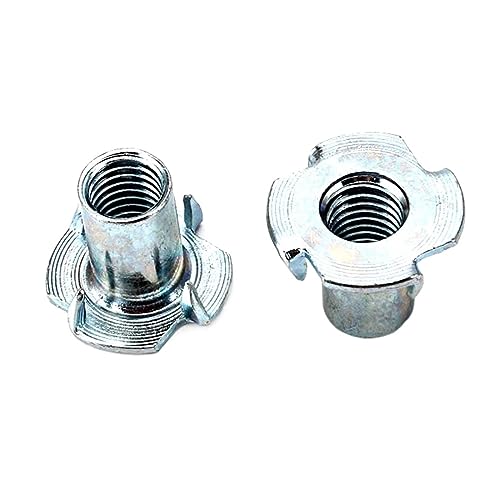 Mutter und Schraube T-Mutter mit 4 Zinken aus Edelstahl, 20 Stück, dicke Stahl-Lautsprechermutter, blinde Zinken-Einlage, T-Mutter, Möbelmutter M4 M5 M6 M8 M10 M28(M5x12mm) von NHJSDLLMNZ