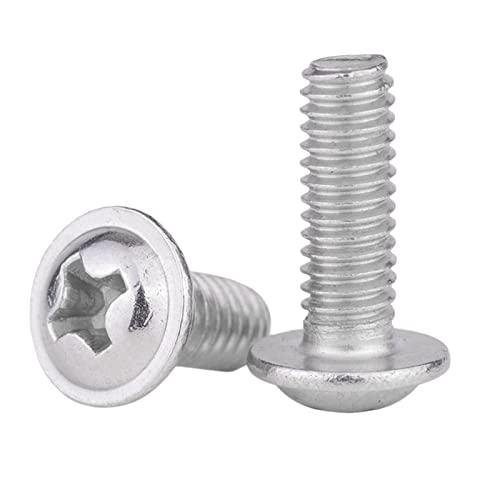 Schrauben Schraubensatz 10–100 Stück M1.4/M2/M2.5/M3/M4/M5/M6 Kreuzschlitz-Flachrundschrauben aus Edelstahl mit Kragen(M6x20mm) von NHJSDLLMNZ