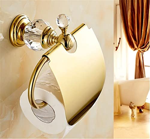 Toilettenpapierhalter Toilettenpapierhalter, Badezimmerregale, Papierrollenhalter, Toilettenpapierhalter aus Messing in Gold, Taschentuchboxhalter mit luxuriöser Kristalldekoration von NHJSDLLMNZ
