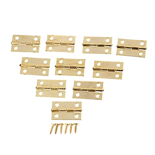 10 Stück Antik Bronze Gold Möbelscharniere Schrank Schublade Tür Scharnier Dekorative Scharniere for Schmuckkästchen mit Schrauben 2416mm (Color : Gold) von NHKSFBLQ