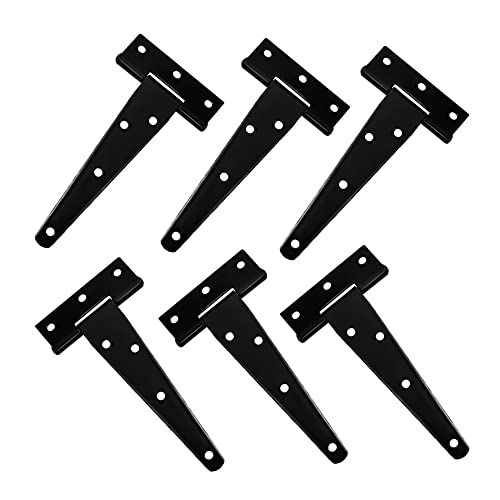 6PCS 5-Zoll T-förmiges rostfreies Eisenscharnier, Retro-leichte Carport-Tür, Holztürscharnier von NHKSFBLQ
