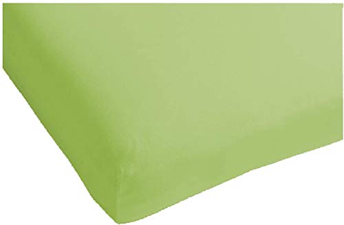 Heckett Lane 100% Baumwolle Perkal Spannlaken Topper 90x200+12 cm. Green Oasis von Heckett Lane