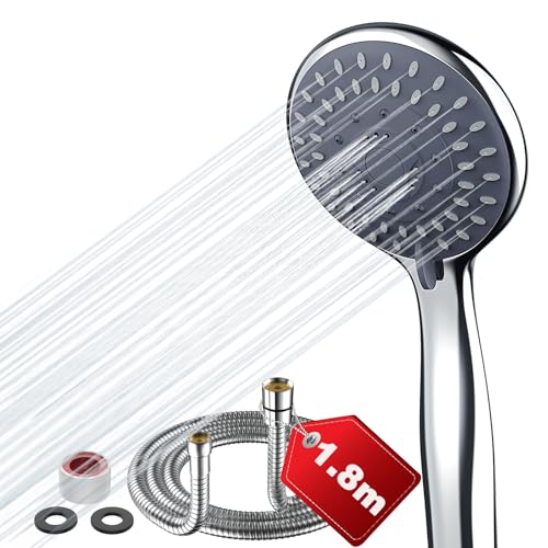NHOWIN Duschkopf mit Schlauch 1.8M, Anti-verstopfung Duschkopf Wassersparend mit 5 Duschmodi, Auslaufsicher Handbrause Duschbrause mit Schlauch Regendusche von NHOWIN