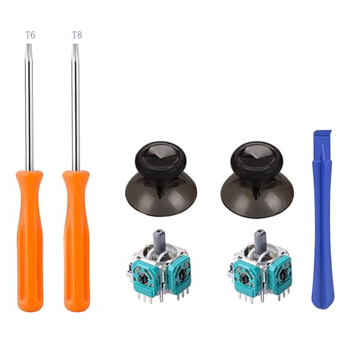 7 attacchi Ps4, cacciavite Torx T6, T8, 2 Joystick analogici 3D, 2 tappi per pollice, Controller di ricambio Con Xbox One Joystick ps5 Nero von NHQZ