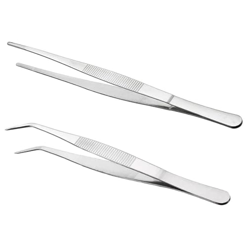 NHQ 2 Stück Pinzetten Set,Gebogene Pinzette,Pinzette Spitz,Pinzette Basteln,Stumpfe Pinzette,Pinzette Lang,20 cm Edelstahl Profi rutschfest,Lang Gerade Pinzette NHQ 2 Stück Pinzetten Set,Gebogene Pinzette,Pinzette Spitz,Pinzette Basteln,Stumpfe Pinzette,Pinzette Lang,20 cm Edelstahl Profi rutschfest,Lang Gerade Pinzette von NHQZ