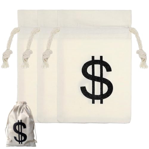 NHQ 3 Pcs Beutel mit Dollarzeichen 22x16cm,Räuber Kostüm,Geldsack mit Dollarzeichen,Geldbörsen Bankräuber Geldsack Dieb Geld Sack Dollarzeichen Stoffsack Räuber Geldbeutel Wild West Bank Beutel NHQ 3 Pcs Beutel mit Dollarzeichen 22x16cm,Räuber Kostüm,Geldsack mit Dollarzeichen,Geldbörsen Bankräuber Geldsack Dieb Geld Sack Dollarzeichen Stoffsack Räuber Geldbeutel Wild West Bank Beutel von NHQZ