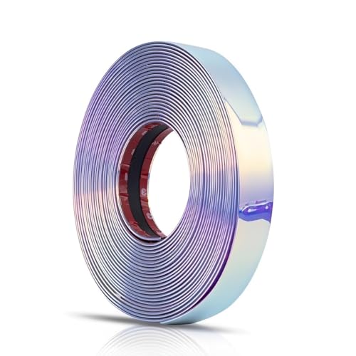 NHQ Silver Linings,Hologramm Zierstreifen,Leuchtendes Klebeband,Zierleisten Selbstklebend,Basteln Möbel Auto Motorrad Modellbau Deko Dekorstreifen Selbstklebend DIY(Hologramm Silber,15mm*5m) von NHQZ