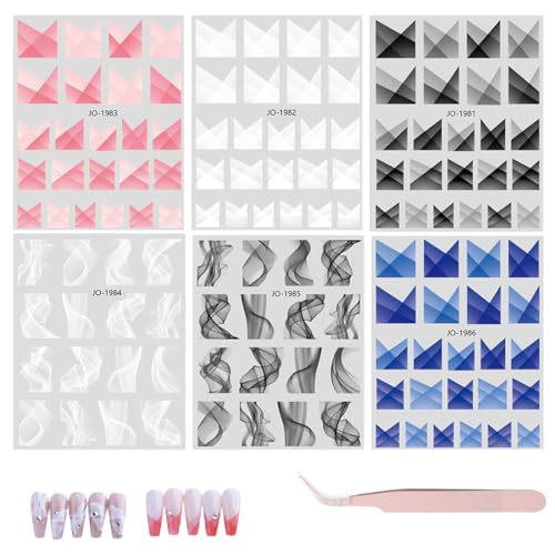 NHQZ 12 Blätter Nagelsticker French, Selbstklebend Französischer Nagel Aufkleber,French Manicure Gradient Nail Sticker,mit Pinzette, Nageldesign DIY Dekoration NHQZ 12 Blätter Nagelsticker French, Selbstklebend Französischer Nagel Aufkleber,French Manicure Gradient Nail Sticker,mit Pinzette, Nageldesign DIY Dekoration von NHQZ