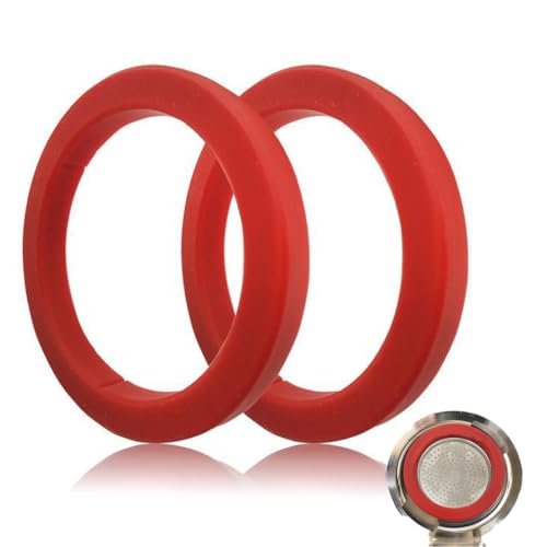 NHQZ 2 Pcs Verbesserte O-Ring Siebträger Dichtung Für E61 Espressomaschine - Hochwertiges Silikon - Längere Lebensdauer - Optimale Abdichtung - Ø 73 X 57 X 8Mm(Rot,B) von NHQZ