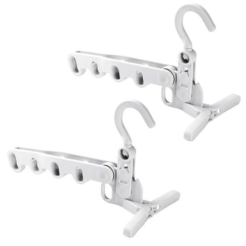 NHQZ 2er Set Kleiderstange ohne Bohren Platzsparender Kleiderbügel Mini-Wäscheständer Klappbare Kleiderhaken Klein Klappbarer Wäscheständer Wandmontierte Kleiderstange für Balkon (Weiß) von NHQZ