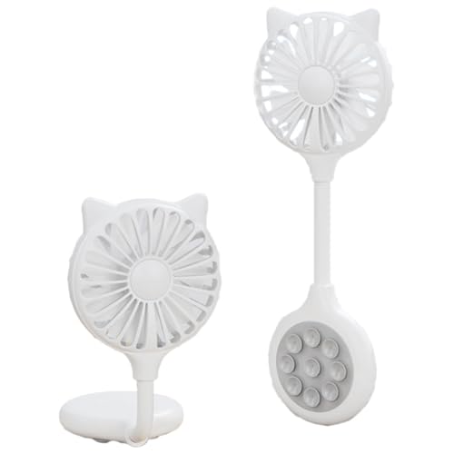 NHQZ Siemen Mini Fan USB Rechargeable 3 speeds compact with Suction Cups for Phones Tables Weiß von NHQZ