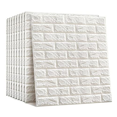 NHSUNRAY 3D Wandpaneele Selbstklebend, Selbstklebende Tapete Steinoptik Wasserdicht PE Schaum Wandaufkleber für Schlafzimmer Wohnzimmer Badezimme Wanddeko (60 x 60 cm 10 Stück) von NHSUNRAY