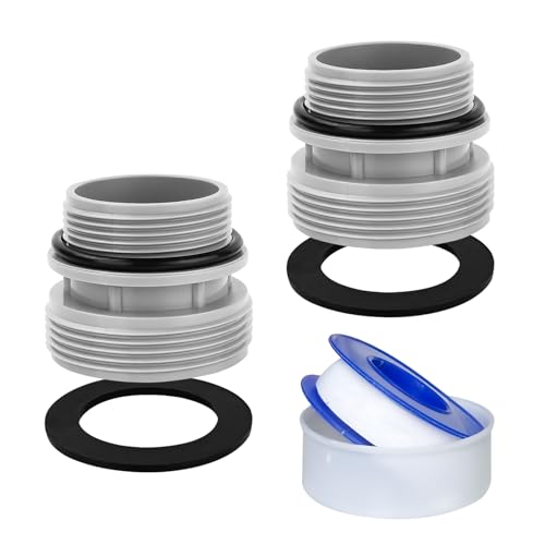 NHTJTHE Schwimmbad Schlauch Zubehör Für Die Poolpflege Pool Wartungsset, 1 1/2 Zoll oberirdischer Pool-Adapter, 2 Adapter, 2 O-Ringe, Klebeband im Lieferumfang enthalten von NHTJTHE