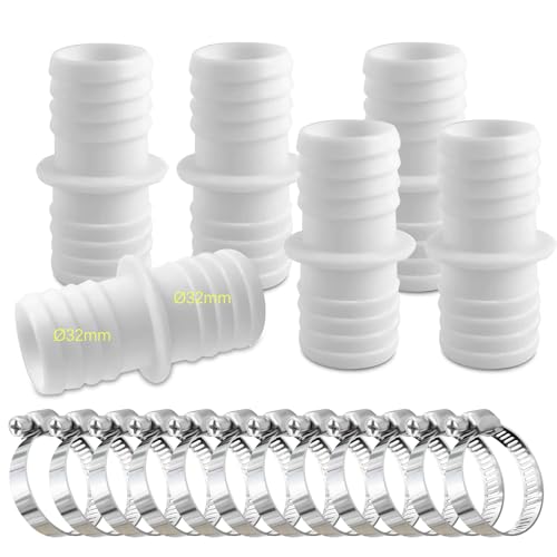 6pcs Schlauchverbinder 32mm Set mit 12 Schlauchschellen-Poolschlauch Adapter-Schlauchadapter-Doppelschlauchtülle 6pcs Schlauchverbinder 32mm Set mit 12 Schlauchschellen-Poolschlauch Adapter-Schlauchadapter-Doppelschlauchtülle von NHTJTHE