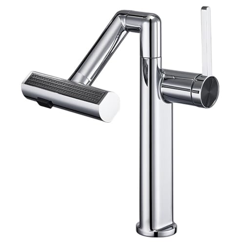 Basin Faucet 360° Rotation Bathroom Sink Faucet, Brass Vanity with Flexible Swing Arm, Single Handle Hot Cold Water Mixer Tap for Washbasin Toilet Gym Use, 4 Mode Water,Black (Gun Grey) von NHYHEHMR