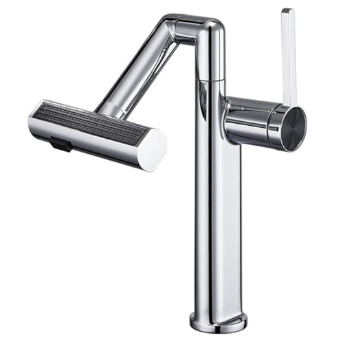 Bathroom Faucet 4 Function Basin with Universal Swivel Arm, 360° Hot and Cold Water Mixer Tap, Modern Single Handle Vanity Sink Faucet, Brass Material,Gun Grey (Gun Grey) von NHYHEHMR
