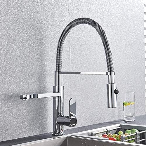 Chrome Kitchen Robinet Hot & Cold Mixer Tap Deck monté Rotation Deux Modes de Fonction von NHYHEHMR