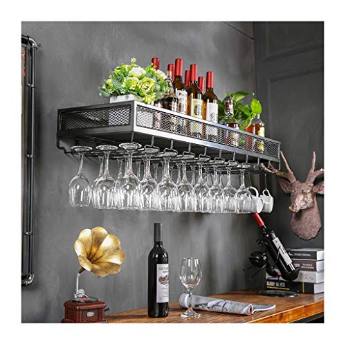 Flasche Rack Bar Weinglas Rack auf den Kopf nach unten Weinglas Rack Industrial kreatives Weinglas Flaschen Rack Hanging Wind ist Weinregal Synthetisches Material (Farbe: Messing, Größe: 100 * 35c von NHYHEHMR